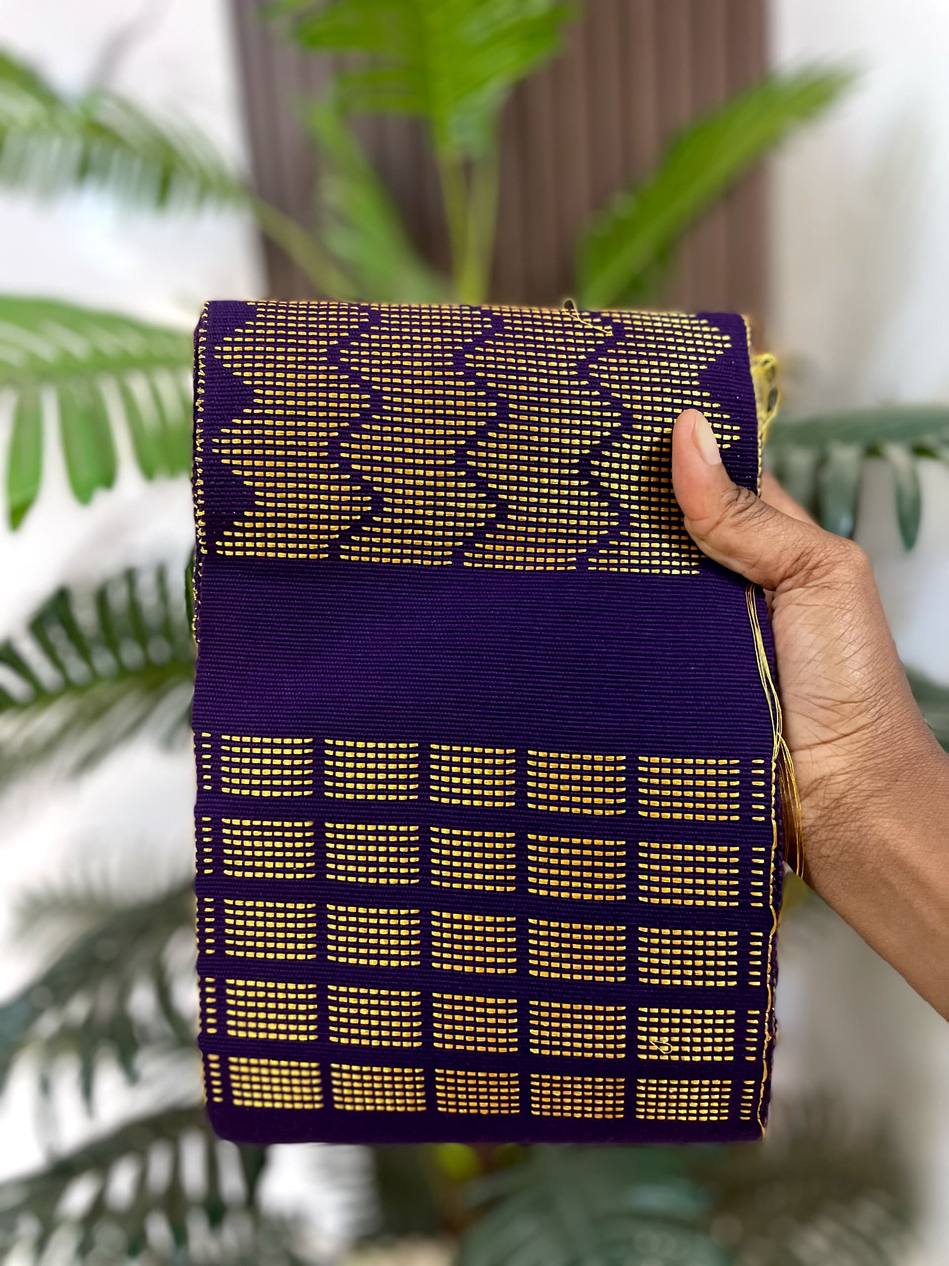 Purple full design Aso oke